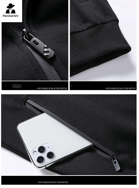 Hanorac de primăvară toamnă 2024 Pantaloni de trening Pantaloni pentru bărbați Set din două piese Trening negru Hip Hop Streetwear Alergare haine sport