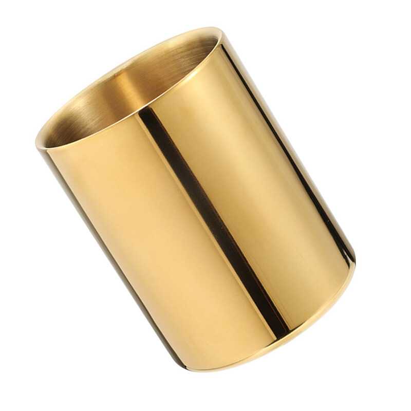 Vază din oțel inoxidabil Pen Creion Container de stocare de birou Organizator de papetărie Instrumente perie de machiaj Creion