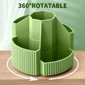Stolný organizér na papiernictvo s 5 priehradkami, úložný box na papiernictvo s 360-stupňovým otočením, roztomilý hrnček na ceruzky pre domácu kanceláriu a školu