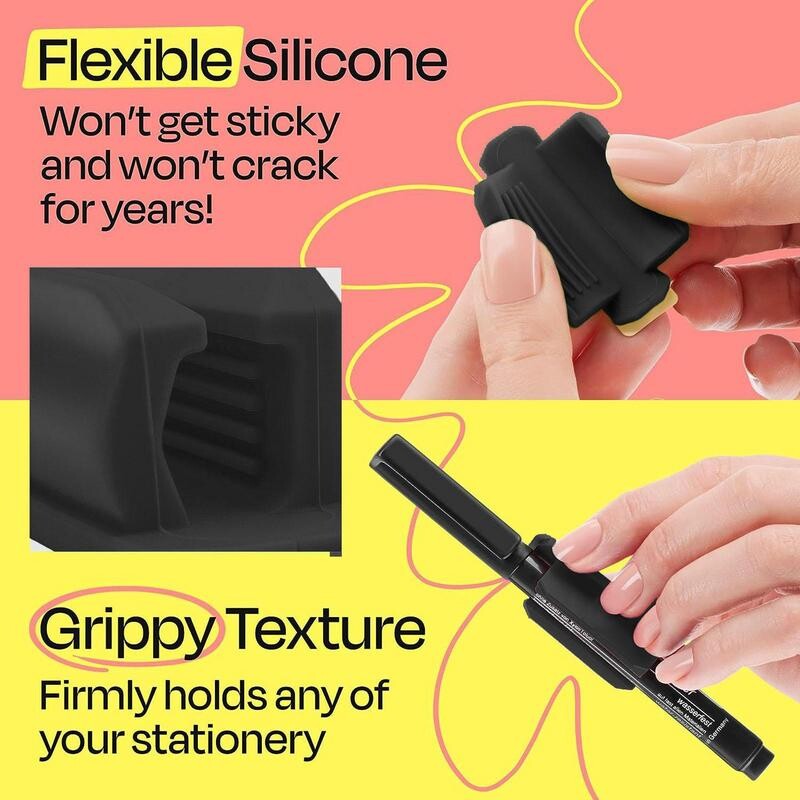 Suport pentru stilou din silicon, 5 buc. Clipuri adezive pentru acoperirea stiloului, articole de papetărie pentru învățare, suporturi pentru pix, accesorii pentru birou, instrument de scris în siguranță pentru copii
