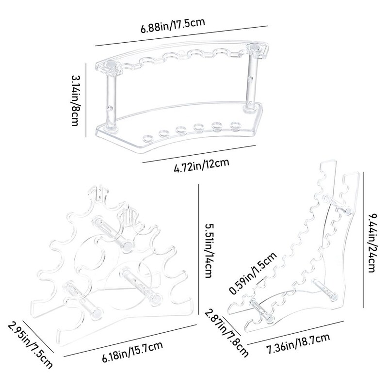 6/12 nyílású akril tolltartó Kijelző állvány Golyóstoll-rendező Tárolás Átlátszó körömkefe tartó smink ecsettartó