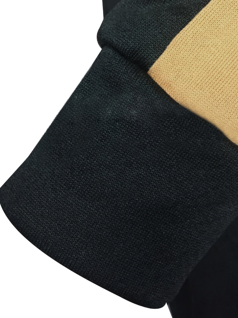 LW plusz méretű női őszi és téli alkalmi hosszú ujjú kapucnis gallérral csíkos póker fekete rugalmas sportruházati tréningruha szett