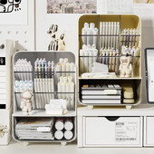 Suport pentru stilou înclinat de mare capacitate Cutie de depozitare pentru articole de papetărie de birou pentru birou, școală, birou, suport de stocare diverse, organizator de birou