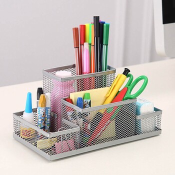 1Pc Fashion Multifunctional Office Stationery Desk Organizer Mesh Collection Θήκη Μανδρών Organizer Box Office Σχολικά είδη