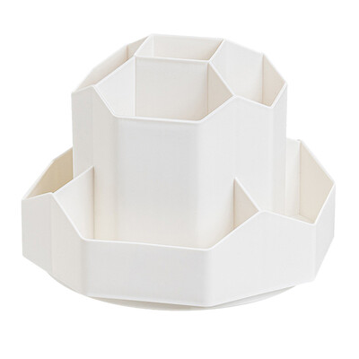 Organizator de papetărie de birou, cutie de depozitare pentru articole de papetărie cu 9 sloturi, cu rotație de 360 de grade, oală drăguță pentru papetărie pentru acasă, birou, școală