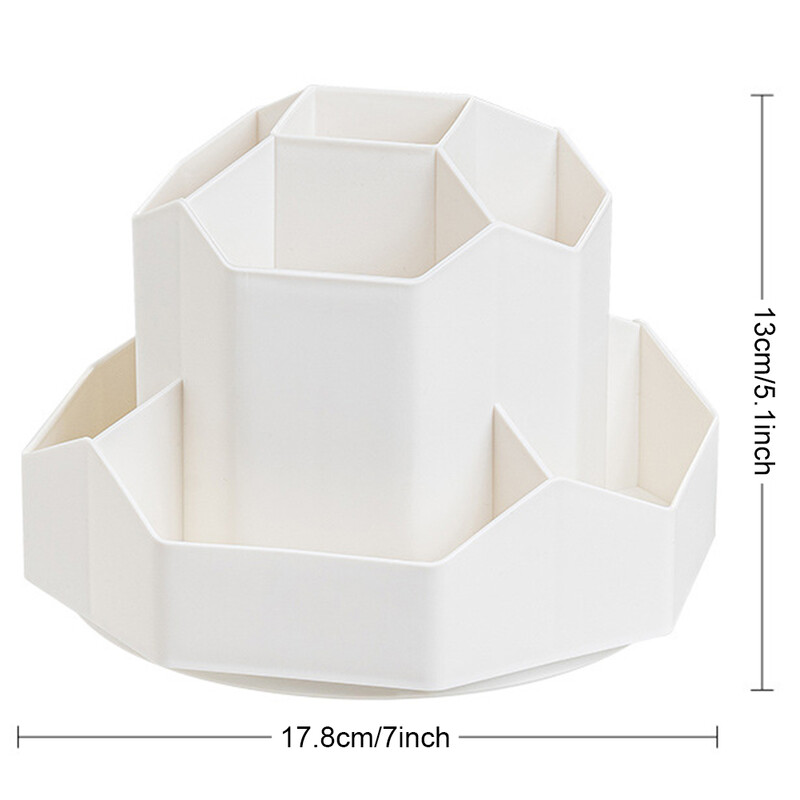 Organizator de papetărie de birou, cutie de depozitare pentru articole de papetărie cu 9 sloturi, cu rotație de 360 de grade, oală drăguță pentru papetărie pentru acasă, birou, școală