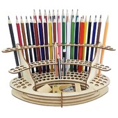 Ξύλινη βάση για πινέλο επιτραπέζιου ζωγραφικής Βάση στήριξης για στυλό που χωρά 140 πινέλα Paint Brush Organizer Rack Paint Πινέλα