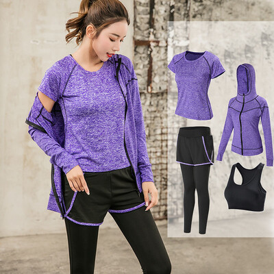Športová 5-dielna bežecká súprava Dámska športová súprava Jóga legíny Rýchloschnúce jogging Športové oblečenie Cvičenie Posilňovňa Fitness Bežecká tepláková súprava Oblečenie