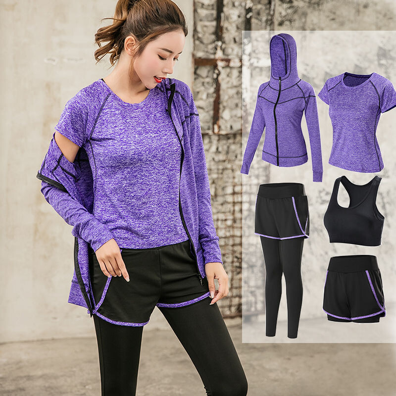 Športová 5-dielna bežecká súprava Dámska športová súprava Jóga legíny Rýchloschnúce jogging Športové oblečenie Cvičenie Posilňovňa Fitness Bežecká tepláková súprava Oblečenie
