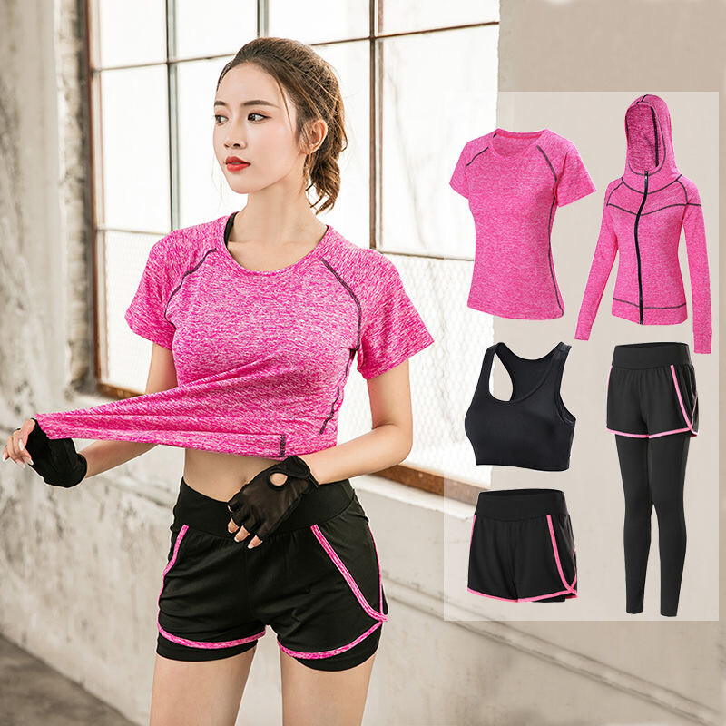 Športová 5-dielna bežecká súprava Dámska športová súprava Jóga legíny Rýchloschnúce jogging Športové oblečenie Cvičenie Posilňovňa Fitness Bežecká tepláková súprava Oblečenie