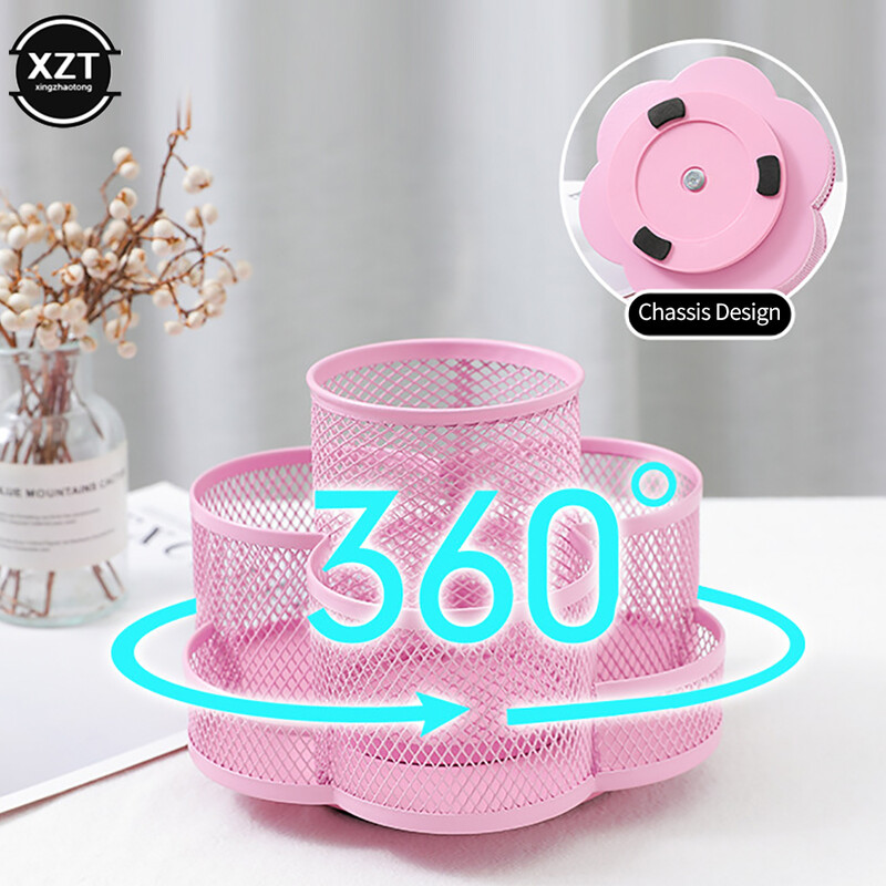 Otthoni iroda Nagy kapacitású művészeti kellékek Helytakarékos 360 fokban forgatható 7 rekeszes ceruzatartó Asztalrendező munkaterület