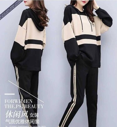 Haine pentru femei Costume toamnă/iarnă pentru petrecere a timpului liber din două piese largi cu glugă cu șnur Costume pentru femei la modă Dropshipping AYX729