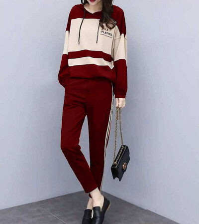 Haine pentru femei Costume toamnă/iarnă pentru petrecere a timpului liber din două piese largi cu glugă cu șnur Costume pentru femei la modă Dropshipping AYX729