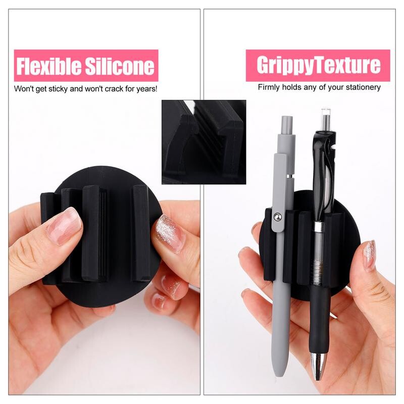 Suport pentru creion din silicon, Suport adeziv pentru pix pentru birou, Clip pentru creion/marker pentru sala de clasă Accesorii pentru birou, rechizite pentru profesori