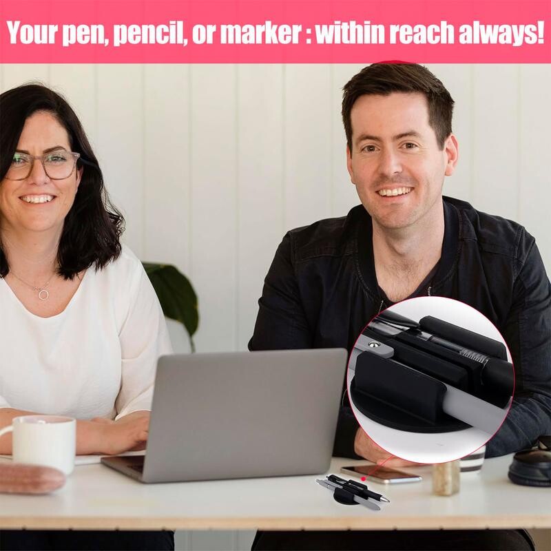 Suport pentru creion din silicon, Suport adeziv pentru pix pentru birou, Clip pentru creion/marker pentru sala de clasă Accesorii pentru birou, rechizite pentru profesori