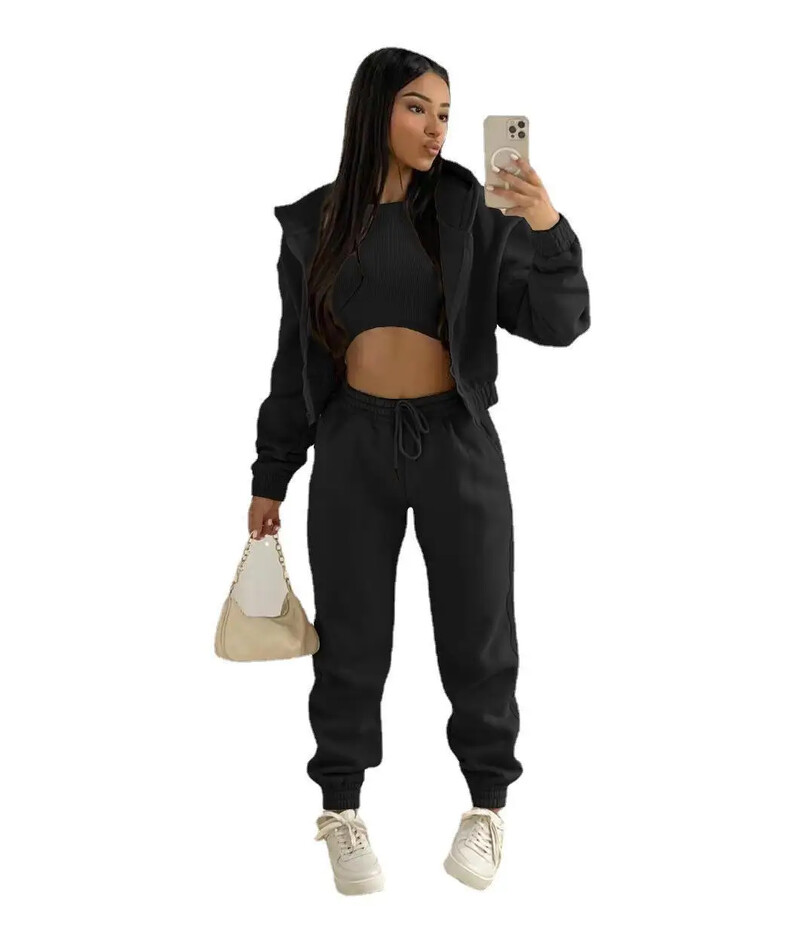 Y1181 Трансгранично европейско и американско дамско облекло Amazon Есен/зима Нов спортен костюм с качулка с поларена подплата