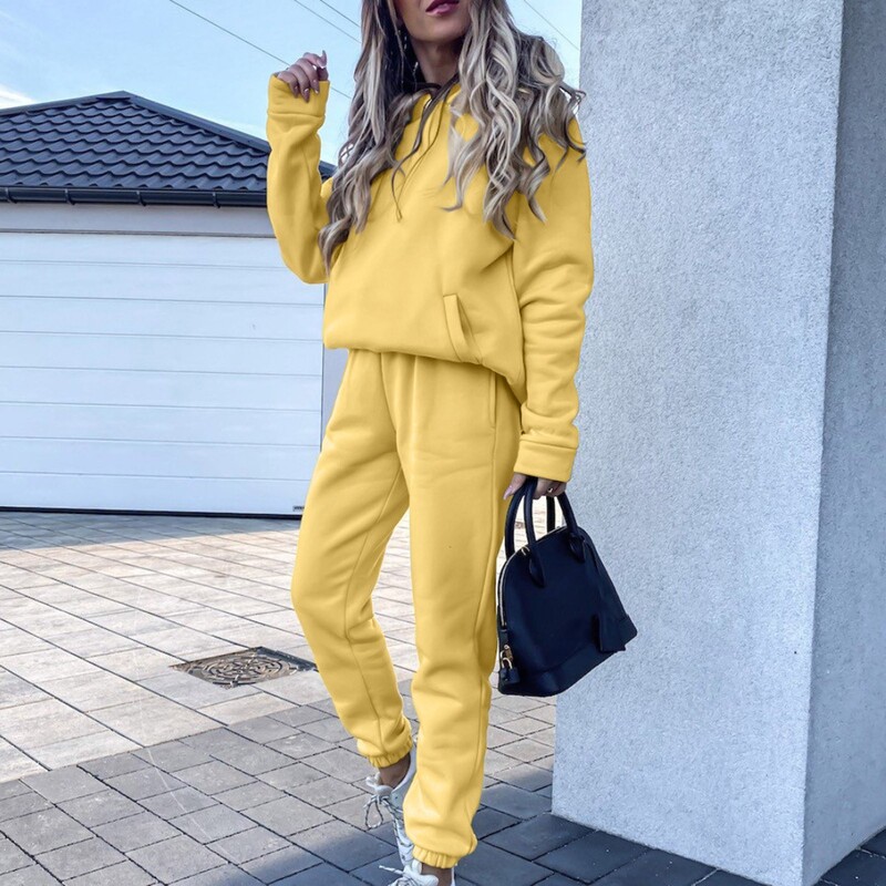 2021-es őszi női tréningruha, meleg plusz polár kapucnis pulóverek öltöny, bő kapucnis pulóverek, nadrág szettek, sportruházat