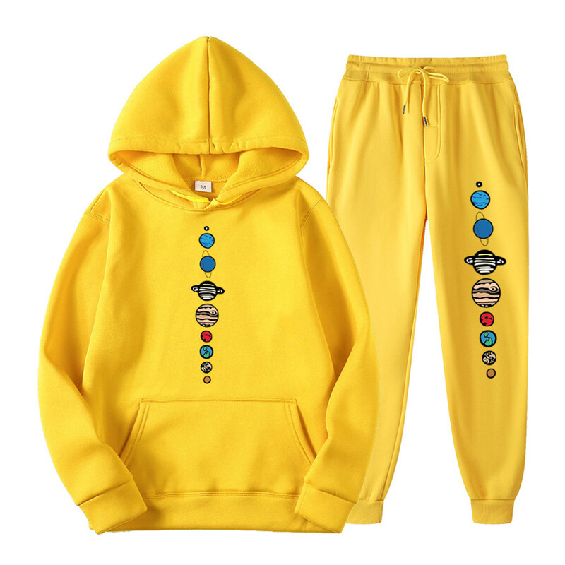 Есенно-зимни комплекти суичъри с качулка Мъжки модни поларени качулки Маркови панталони Ежедневни костюми за джогинг Анцуг Суичър Дамски пуловер