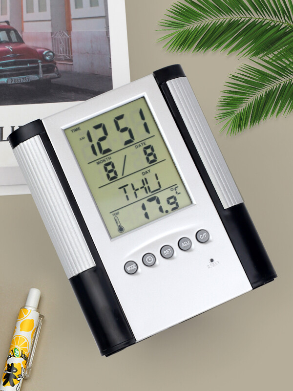 Pastāvīgs kalendāra pildspalvas turētājs Pretslīdēšanas pamatne Datuma laika displejs Temperatūras noteikšana Galddatora Uzglabāšana Dekoratīvs pulksteņa pildspalvas turētājs