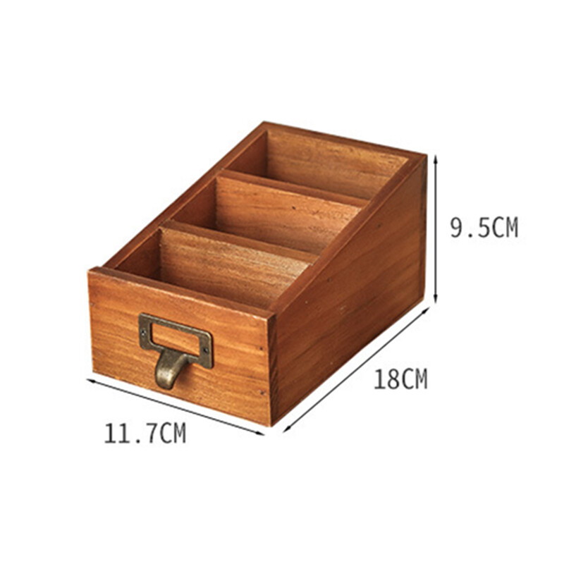 Vintage koka galddatora uzglabāšanas organizators Biroja mājas kancelejas piederumu rakstāmgalds kārtīgs tālvadības pults Caddy pildspalvas zīmuļu turētājs