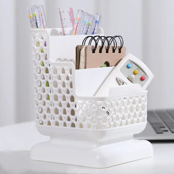 Hollow Desk Organizer Desktop Storage Box Βάση γραφικής ύλης πολλαπλών χρήσεων Τηλεφωνική βάση Αναλώσιμα γραφείου Επιτραπέζιο σετ Θήκη στυλό