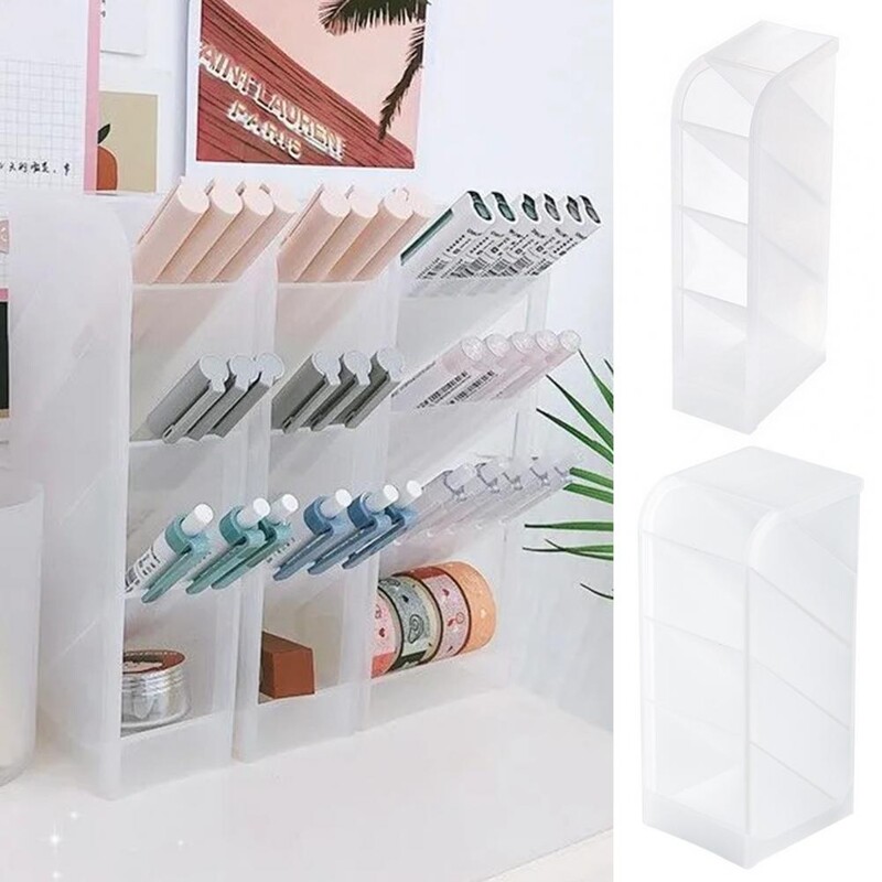 Noliekts pildspalvas turētājs lielas ietilpības pildspalvu turētājs Caurspīdīgs darbvirsmas organizators biroja skolas aplauzuma otām