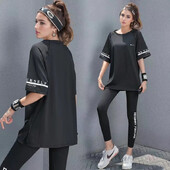 Jogos marškinėliai Sportiniai drabužiai Moteriški Vasariniai Laisvi Greitai Džiovinantys Viršutinė Sporto Apranga Treniruokliai Treniruokliai Madingi