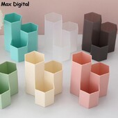 1 buc plastic 3 grile Suport stilou pentru birou Cutie de depozitare pentru creion, școală, papetărie, pixuri, suport perie, cutie de depozitare