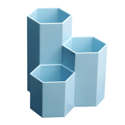 1 buc plastic 3 grile Suport stilou pentru birou Cutie de depozitare pentru creion, școală, papetărie, pixuri, suport perie, cutie de depozitare