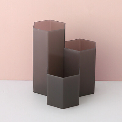 1 buc plastic 3 grile Suport stilou pentru birou Cutie de depozitare pentru creion, școală, papetărie, pixuri, suport perie, cutie de depozitare