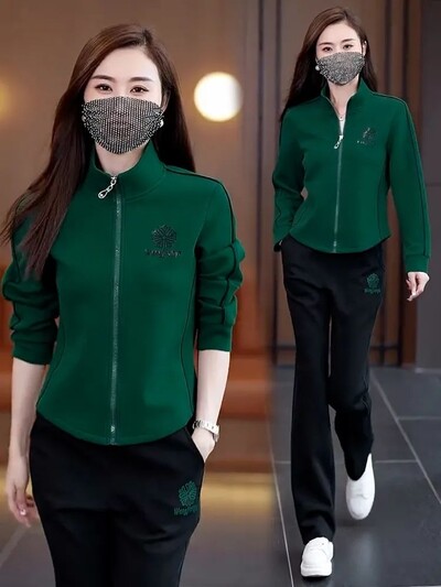 Set sport pentru petrecerea timpului liber de ultimă generație pentru femei, primăvară și toamnă 2024, nou set elegant, cu pantaloni largi, temperament, din două piese