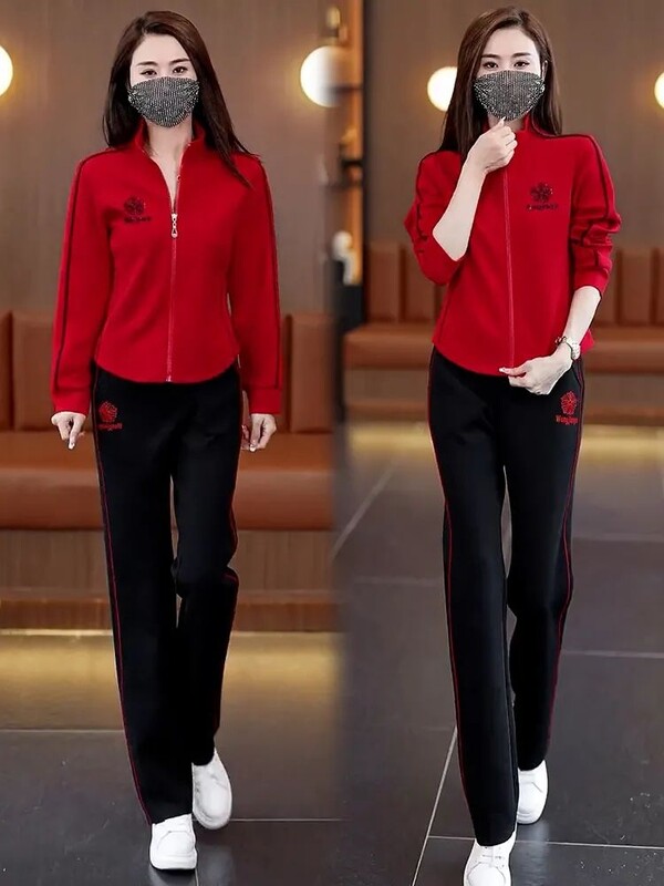 Set sport pentru petrecerea timpului liber de ultimă generație pentru femei, primăvară și toamnă 2024, nou set elegant, cu pantaloni largi, temperament, din două piese