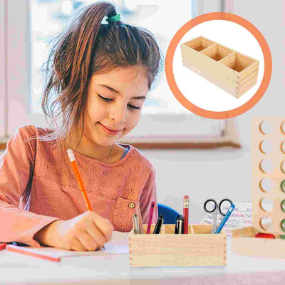 Ξύλινη θήκη για στυλό με πολλά πλέγματα βούρτσα μακιγιάζ Κάθετη οργάνωση Tea Bag Manager Καλλυντικά για επιτραπέζιο μολύβι