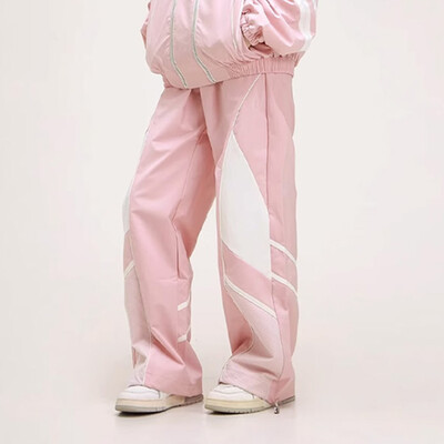 Set 2 piese Hip Hop stil retro american High Street costum sport pentru femei Jacheta de exterior Seturi de pantaloni de trening Set de jachete de trening