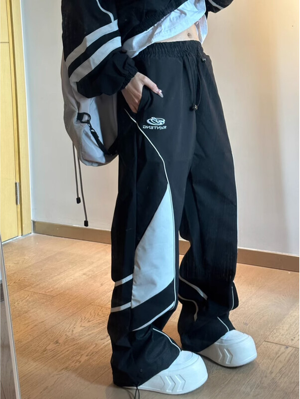 2-dielna súprava Hip Hop American Vintage športový oblek Dámska farebne zodpovedajúca outdoorová bunda Teplákové nohavice Súprava tanečnej teplákovej bundy