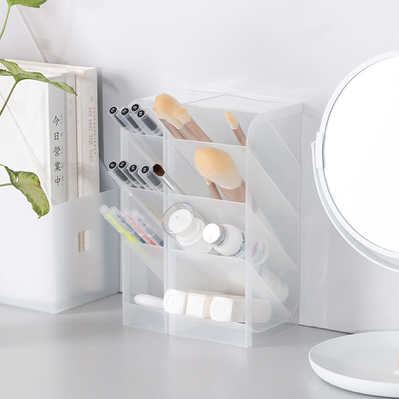 Minimalista ferde tolltartó tárolódoboz-szervező Átlátszó kreatív elemek Egyszerű tolltartó irodai íróasztal tanulói írószerek