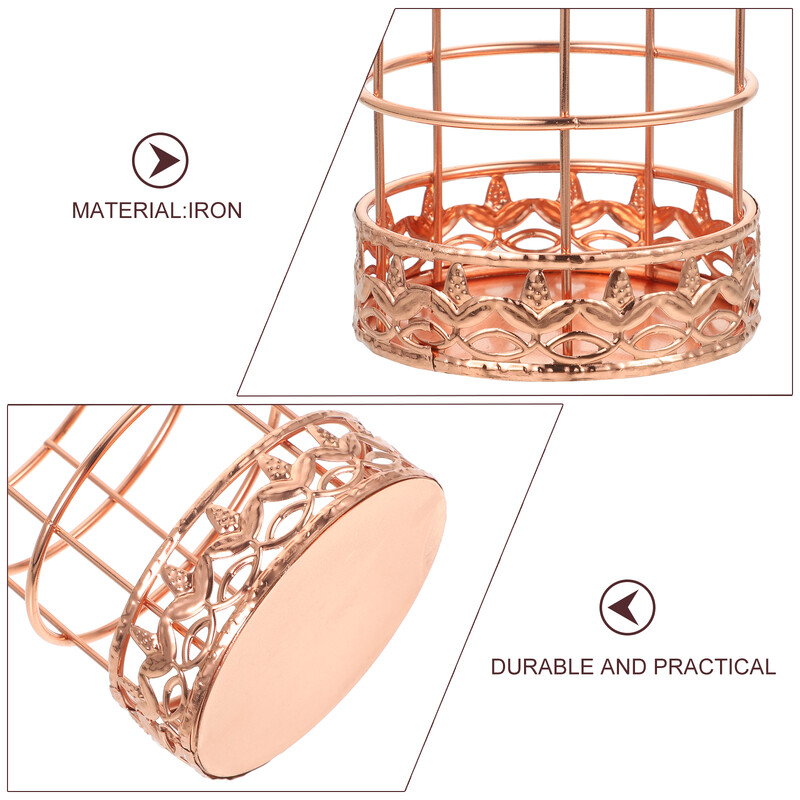 Suport pentru stilou pentru gene Rose Gold Suport de stocare pentru stilouri de birou Rechizite pentru casă Creion din fier forjat