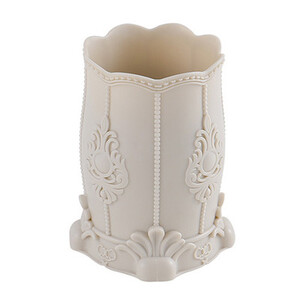 Поставка за молив Органайзер Пластмасова козметична четка за грим Настолен държач за писалка Поставка Кутия за съхранение на бижута Бяла розова химикалка Саксия Канцеларски материали