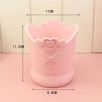 Χαριτωμένη θήκη για στυλό φιόγκου Candy Color Kawaii Pink Pencil Stationery Organizer Box Stand Δοχείο Βούρτσα μακιγιάζ σπιτιού Κάδος αποθήκευσης