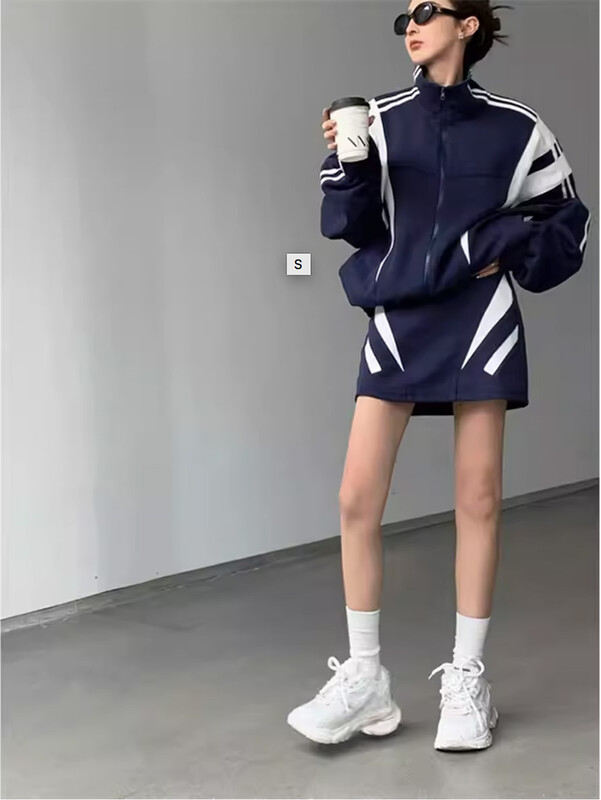 2-osaline komplekt Spordiülikond Naiste Spordirõivad Värvidega sobiv jope + Dressipüksid Tantsu dressid Naiste Hip Hop Jope komplektid Aktiivsed riided