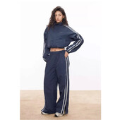 2-dielna súprava Hip Hop Double Striped Sports Suit Dámska krátka outdoorová bunda Tepláky Súprava Tanečná tepláková súprava Crop Top Bunda Set