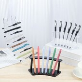 Akrila pildspalvu turētāja displeja statīvs caurspīdīgs melns displeja statīvs ar 6/12 spraugām grima otu statīvs lodīšu pildspalvu organizators bērniem dāvana