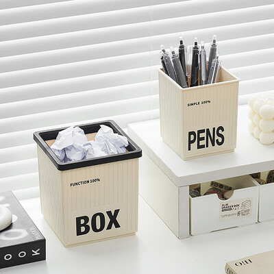 Νέο Creative Student Desktop Storage Box Πολυλειτουργικό Pencil Pot Organizer Kawaii Container Πλαστικό κουτί μακιγιάζ