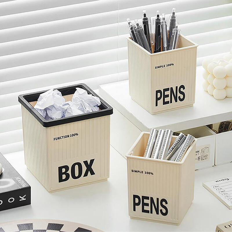 Új kreatív diák asztali toll tárolódoboz, többfunkciós ceruzatartó Kawaii konténer műanyag sminkdoboz