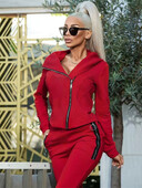 Modes Hoodies Treniņtērps Sieviešu divi 2 Daļīgi Komplekti Tērpi Rudens Apģērbs Masīvs Tops ar rāvējslēdzēju Kapuce un Bikses Uzvalks Ikdienas sieviešu Komplekti