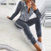 Γυναικείες πούλιες με φερμουάρ Διακόσμηση στο πλάι Ριγέ Sporty Σετ Παντελόνια Μολύβι δύο τεμαχίων