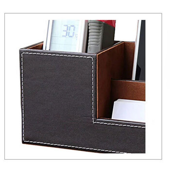 Desktop Storage Box Πολυλειτουργική θήκη για στυλό Creative Organizer Box for Office Home Μαύρη θήκη τηλεχειριστηρίου PU