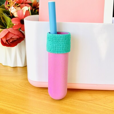 Color block Pencil Holder Office Desk plastics Self Adhesive Pen Pot Case Stationery Container Organiser Durable Pencil Case