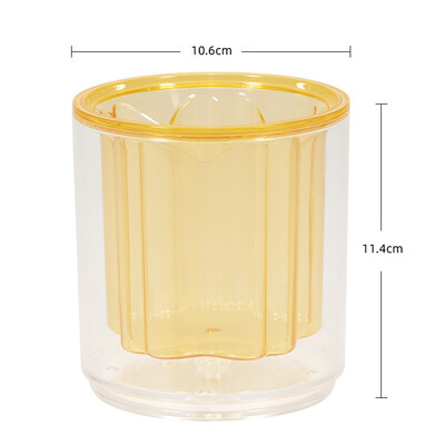 Suport rotativ pentru stilouri cu cusături acrilice Kawaii, cutie de depozitare pentru papetărie, masă din acril, cutie de depozitare pentru dormitor, papetărie școlară