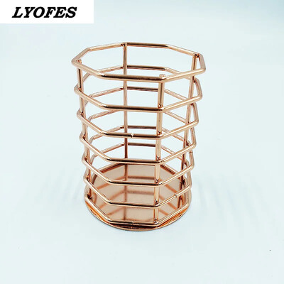 Desk Organizer Αξεσουάρ αποθήκευσης πινέλο μακιγιάζ Βάση για στυλό Μολύβι Γλάστρα Μαρκαδόρος Στυλόθήκη Rose Gold Δοχείο χαρτικής